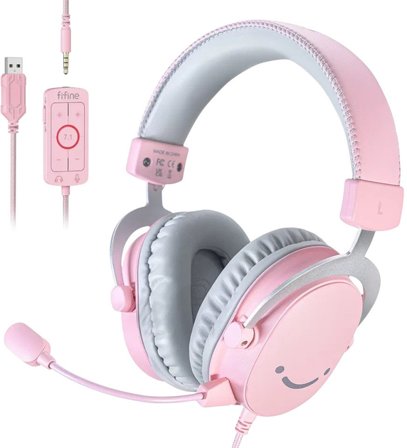 Słuchawki Fifine H9P AmpliGame RGB 7.1 Pink (4820216973273) - obraz 4