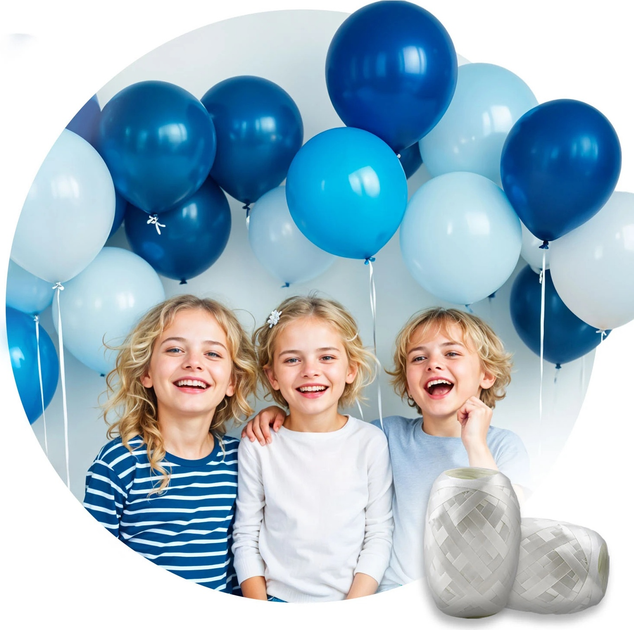 Butla z helem Ricokids 0.20 m³ z balonami i wstążką Blue (5903890626464) - obraz 4