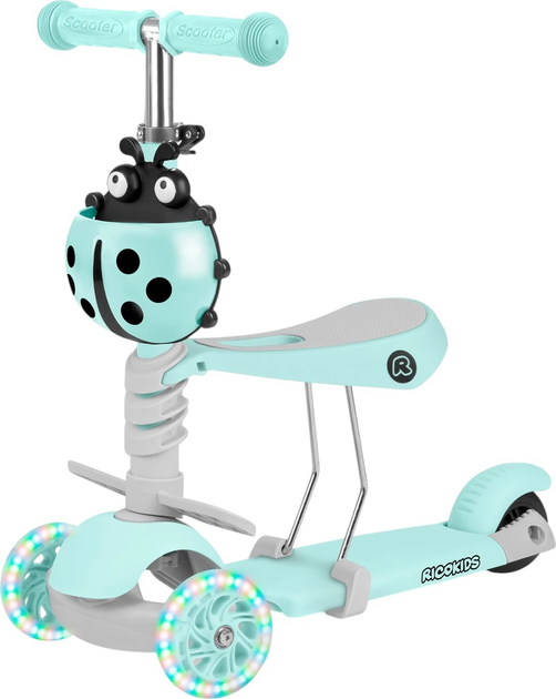 Hulajnoga dziecięca RICOKIDS Buggy trójkołowa Mint (5903890611644) - obraz 2
