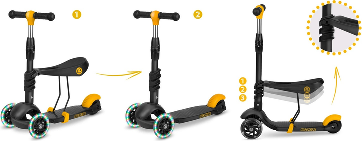 Hulajnoga dziecięca RICOKIDS Cubi trójkołowa Black-Orange (5903890611682) - obraz 12