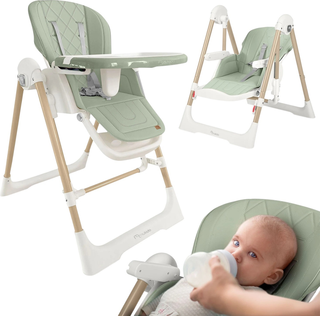 Krzesełko do karmienia Ricokids Nukido Elite ze stolikiem Green (5903890622114) - obraz 3