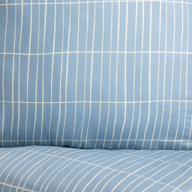 Komplet pościeli Homla Grila Jednoosobowe Poszewka na pościel 140 x 200 cm + 1 poszewka na poduszkę 70 x 80 cm bawełniany w kratkę Niebieski (5906496729386) - obraz 3