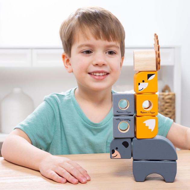 Набір дерев'яних кубиків Melissa & Doug Тварини 16 елементів (681147005464) - зображення 7