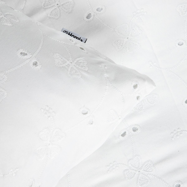 Комплект постільної білизни Homla Karumi King Size Підковдра 220 x 200 см + 2 наволочки 50 x 60 см із вишивкою Білий (5906496725128) - зображення 4