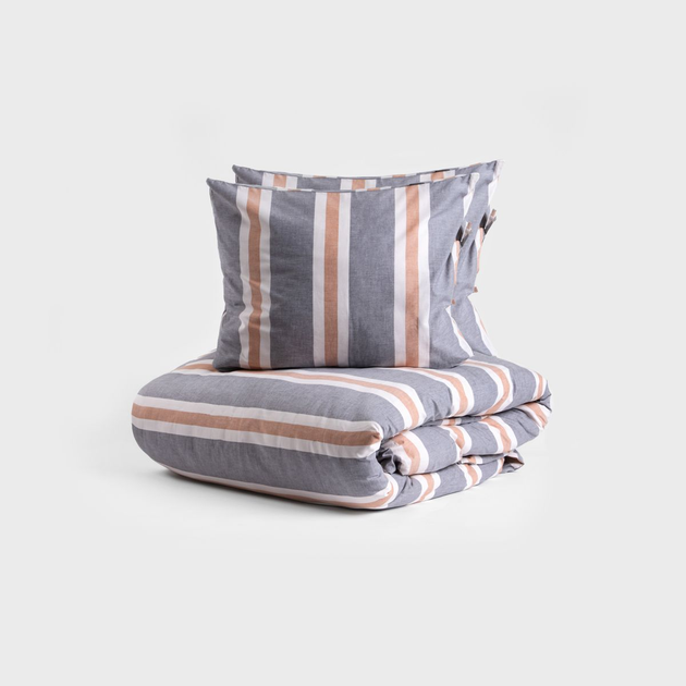 Комплект постільної білизни Homla Nefeli King Size Підковдра 220 x 200 см + 2 наволочки 50 x 60 см бавовняний у смужку (5906496701283) - зображення 2