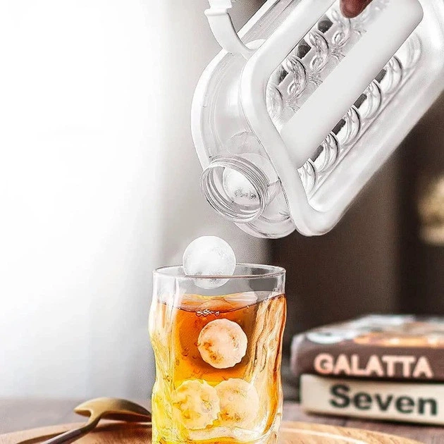 Силіконова форма для льоду ICE CUBE TRAY 2 в 1 на 17 кульок герметична пляшка для охолодження напоїв - зображення 7