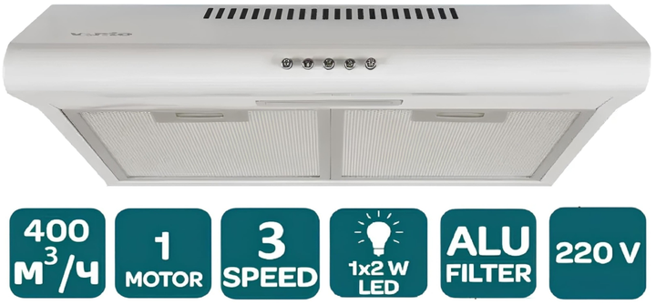 Вытяжка Ventolux PARMA 60 WH - изображение 1