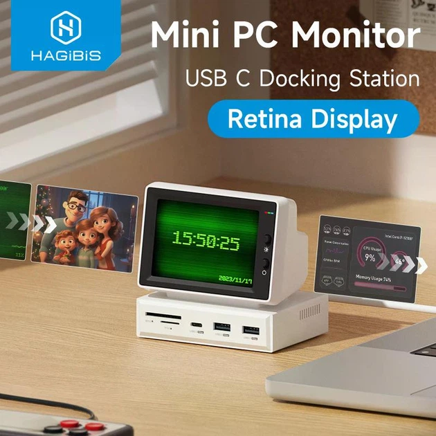 Док-станция|монитор 9в1 Hagibis USB-C для MacOS/Windows/Linux