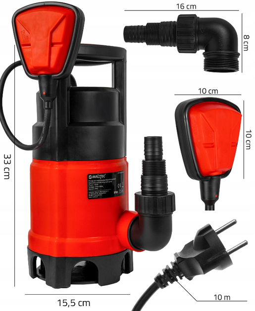 Дренажний насос MalTec 750Вт 12500 л/год - зображення 2
