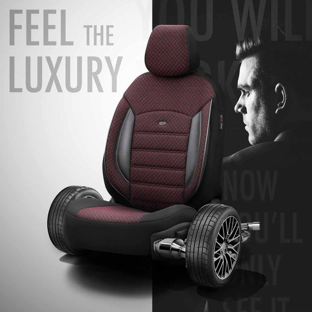 Pokrowce na siedzenie samochodowe Amio OTOM Sport Plus 103 Burgundy (8681892784821) - obraz 5