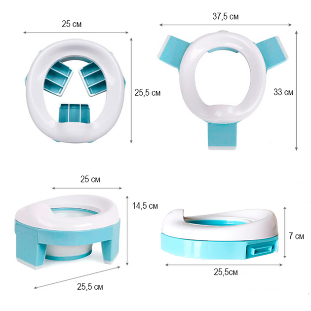 Дитячий дорожній складаний горщик та накладка на унітаз 3 в 1 Just Baby Trino Blue (JB-001) - зображення 6