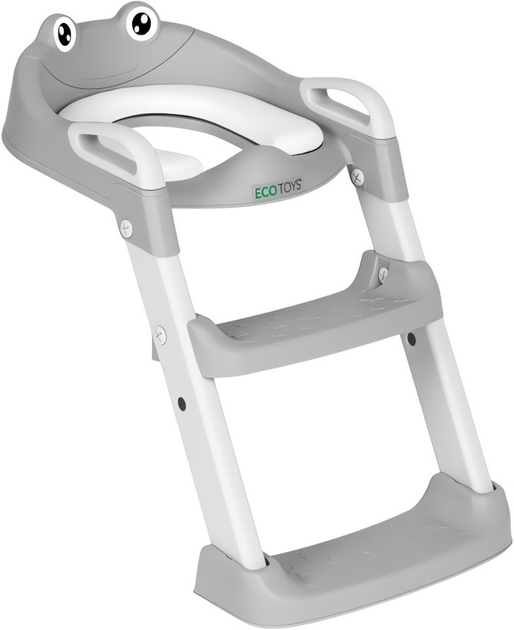 Nakładka na toaletę ze schodkami EcoToys szara 41x38x55 cm (5905817006991) - obraz 4