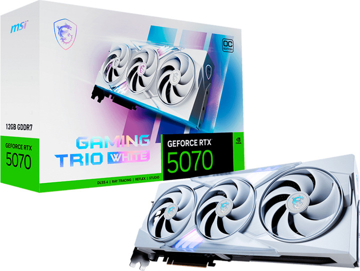 Відеокарта MSI PCI-Ex GeForce RTX 5070 GAMING TRIO OC White 12GB GDDR7 (192bit) (2625/28000) (HDMI, 3 x DisplayPort) (V532-021R) - зображення 7