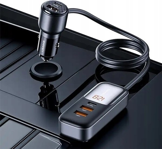 Ładowarka samochodowa Usams C40 3 x USB + 2 x USB-C 165 W (6958444908397) - obraz 3