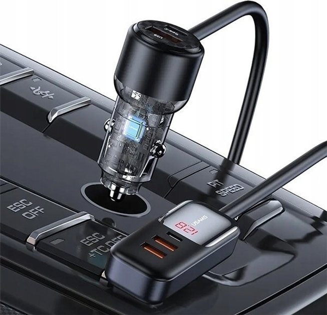 Ładowarka samochodowa Usams C40 3 x USB + 2 x USB-C 165 W (6958444908397) - obraz 4