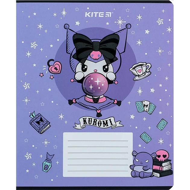 Зошит шкільний Kite Kuromi HK24-236, 18 аркушів, клітинка - Фото 8 Зошит шкільний Kite Kuromi HK24-236, 18 аркушів, клітинка - изображение 8