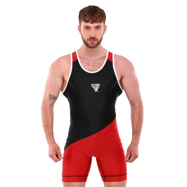 Трико для борьбы и тяжелой атлетики Fistrage Fight Gear 4552 размер S (148-152см) Black-Red 