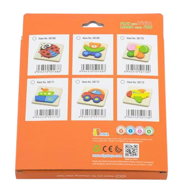 Drewniany mini puzzle Viga na podkładce Biedronka 50168 (6934510501686) - obraz 6