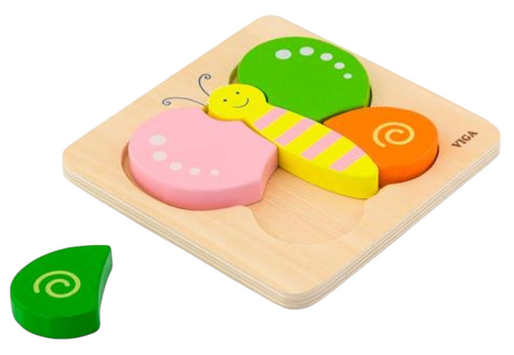 Drewniany mini puzzle Viga na podkładce Motyl 50170 (6934510501709) - obraz 3