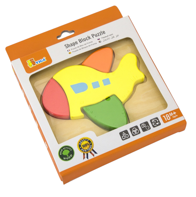 Drewniany mini puzzle Viga na podkładce Samolot 50173 (6934510501730) - obraz 5
