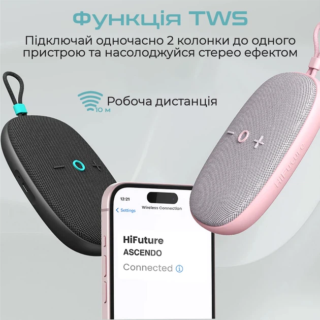 Портативная колонка HiFuture Ascendo 20W Green (ascendo.matchagreen) - Фото 4 Портативная колонка HiFuture Ascendo 20W Green (ascendo.matchagreen) - изображение 4
