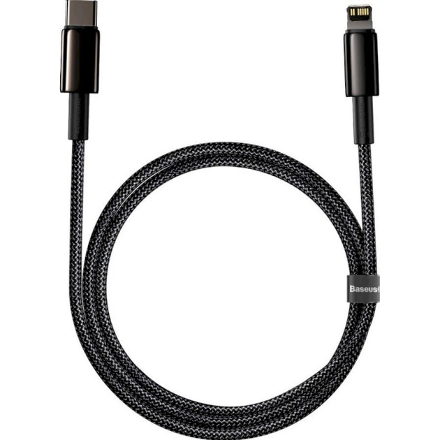 Кабель Baseus Tungsten Gold Fast Charging Data Cable Type-C to iP PD 20W 1m Black (CATLWJ-01) - Фото 3 Кабель Baseus Tungsten Gold Fast Charging Data Cable Type-C to iP PD 20W 1m Black (CATLWJ-01) - зображення 3