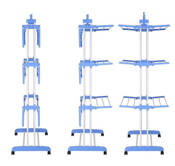 Складная сушилка для белья до 50 кг (172х73х64см) Garment Rack With Wheels / Многоярусная вешалка для одежды - Фото 5 Складная сушилка для белья до 50 кг (172х73х64см) Garment Rack With Wheels / Многоярусная вешалка для одежды - изображение 5