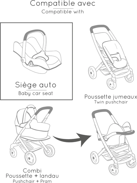 Nosidełko dla lalki Smoby Maxi-Cosi 32 x 47 x 35 cm Różowe (7600240241) - obraz 3