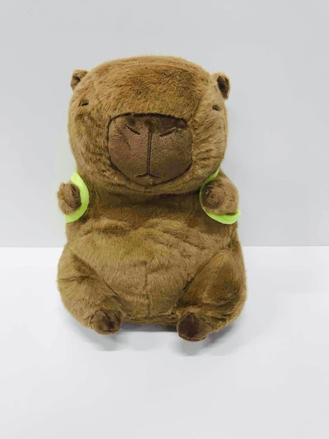 Мягкая плюшевая игрушка Капибара Capybara с рюкзачком черепашкой на спине 35см - Фото 5 Мягкая плюшевая игрушка Капибара Capybara с рюкзачком черепашкой на спине 35см - изображение 5