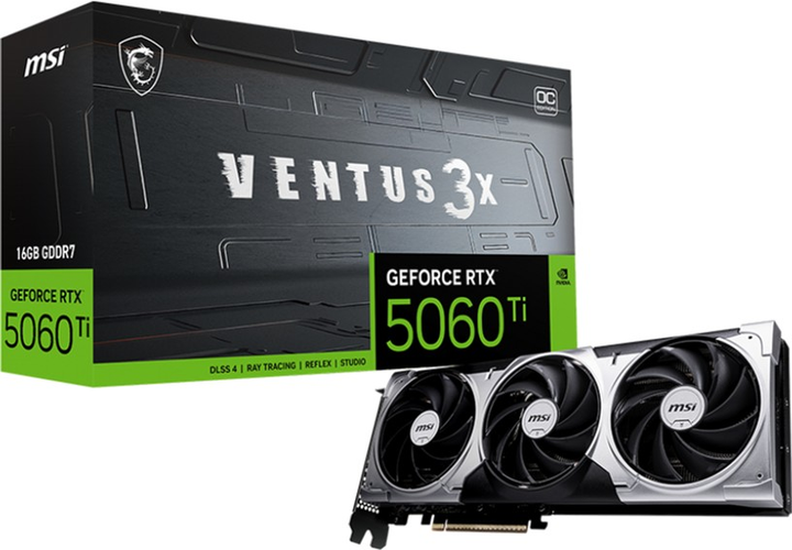 Karta graficzna MSI PCI-Ex GeForce RTX 5060 Ti VENTUS 3X OC 16GB GDDR7 (128bit) (2617/28000) (HDMI, 3 x DisplayPort) (V812-072R) - obraz 5