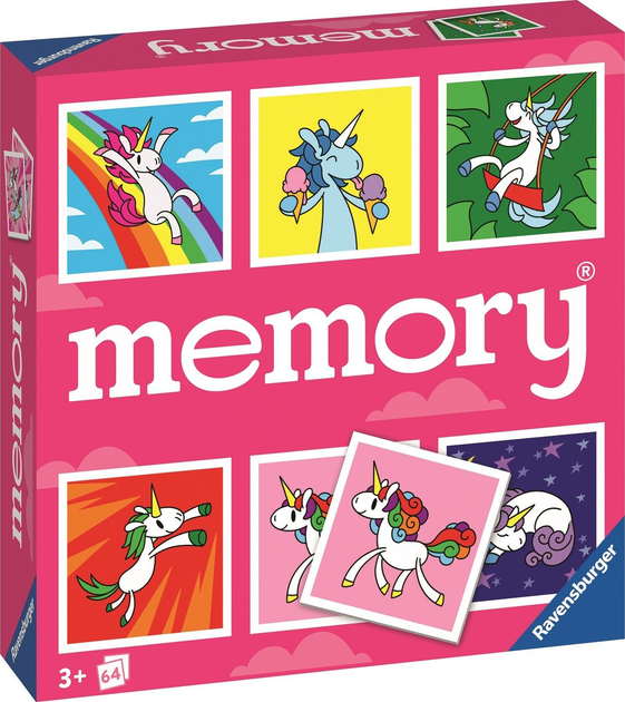 Gra karciana Ravensburger Memory Jednorożce (4005556209996) - obraz 1