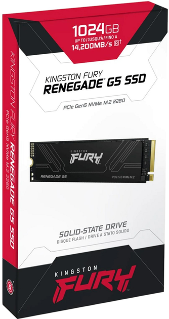 Dysk SSD Kingston FURY Renegade G5 1TB M.2 2280 NVMe PCIe Gen 5.0 x4 3D TLC NAND (740617349481) - obraz 4
