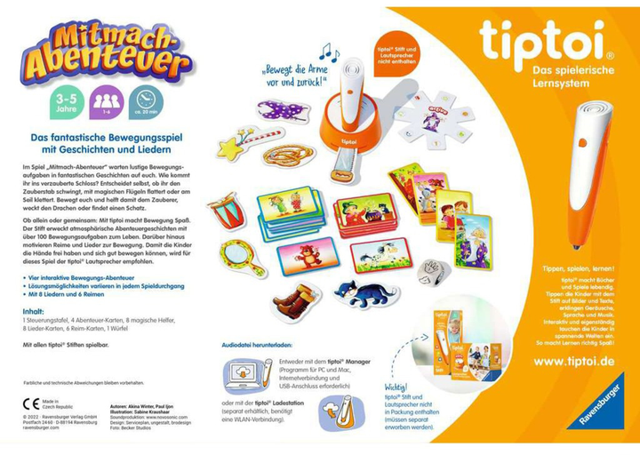 Настільна розвиваюча гра Ravensburger Tiptoi Активна інтерактивна пригода (4005556001309) - зображення 3