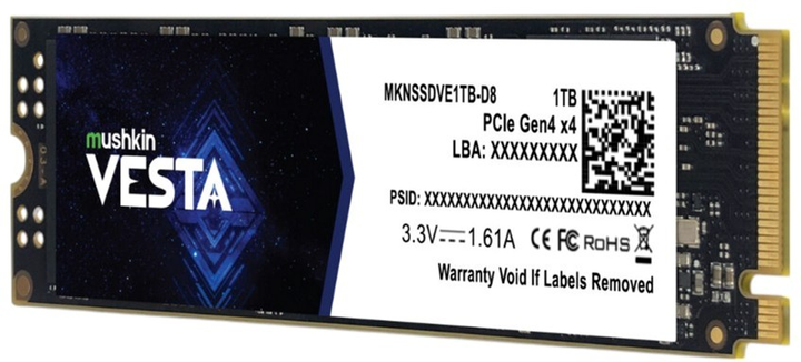Dysk SSD Mushkin Vesta 1TB M.2 2280 PCI Express 4.0 x4 NVMe 1.4 3D NAND TLC (846651037510) - obraz 2