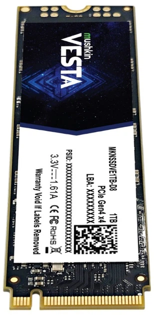 SSD диск Mushkin Vesta 1TB M.2 2280 PCI Express 4.0 x4 NVMe 1.4 3D NAND TLC (846651037510) - зображення 4