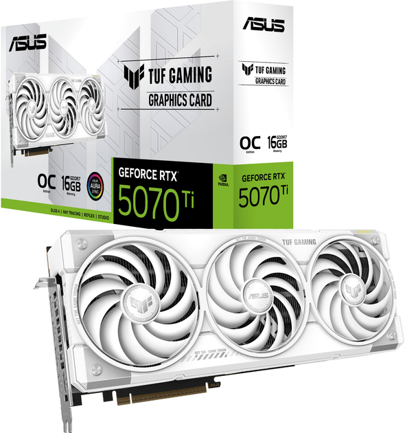 Karta graficzna ASUS PCI-Ex GeForce RTX 5070 Ti TUF Gaming White OC Edition 16GB GDDR7 (256bit) (2610/28000) (2 x HDMI, 3 x DisplayPort) (90YV0MD3-M0NA00) - obraz 9