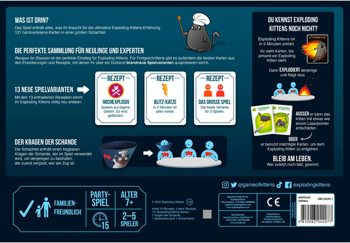 Gra karciana Asmodee Exploding Kittens Przepisy na katastrofę (810083042077) - obraz 2