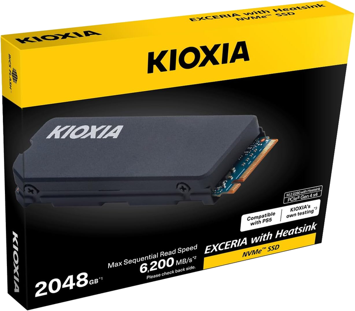 Dysk SSD KIOXIA Exceria 2 TB NVMe M.2 2280 PCIe 4.0  x 4 TLC with Heatsink (LSC11K2T04G8) - obraz 3