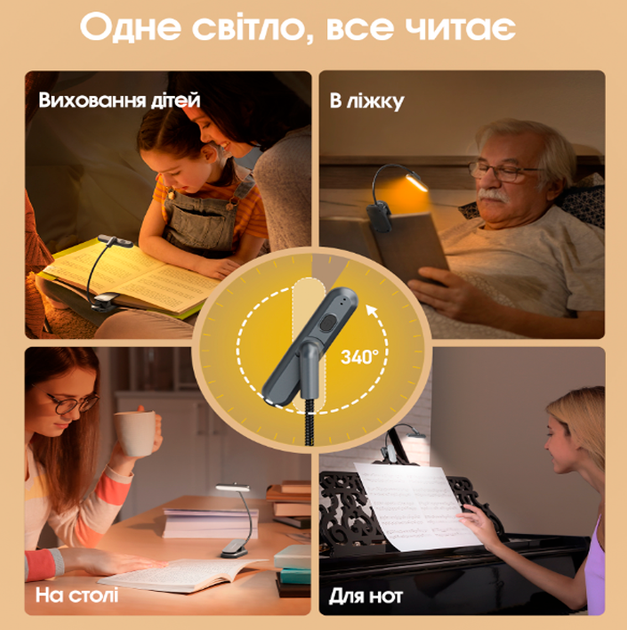 Лампа для чтения GL024 мини-поворотная (Gray) GLOCUSENT - изображение 3