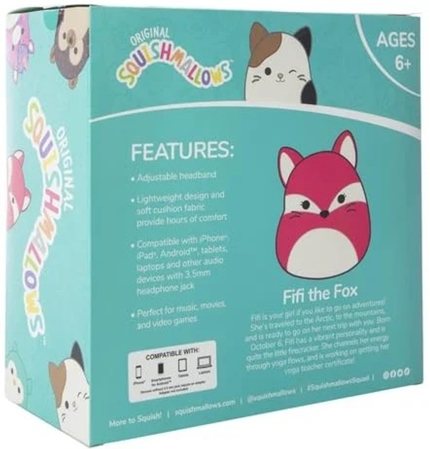 Słuchawki Squishmallows Plush Bluetooth Fifi The Fox (5060777101053) - obraz 5