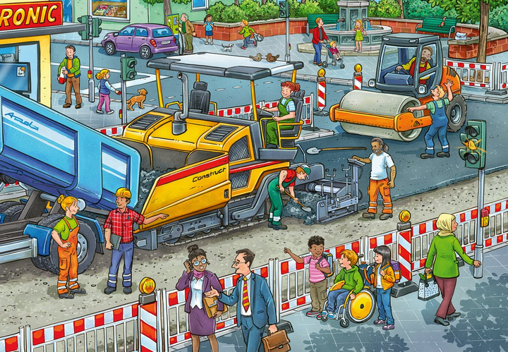 Puzzle Ravensburger Plac budowy drogowej 2x12 szt (10105635) (4005556056354) - obraz 3