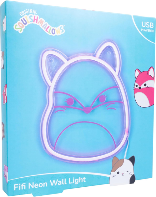 Настінна лампа Squishmallows Fifi Neon Wall Light Pink (5060960748324) - зображення 2