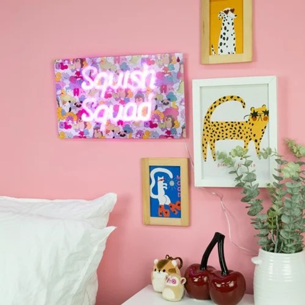 Настінна лампа Squishmallows Squish Squad Neon Wall Light Neon Pink (5060960748355) - зображення 5