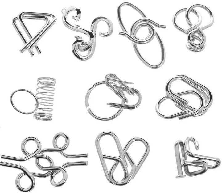 Набір головоломок Eureka 3D Puzzle 10 Metall Puzzles Фіолетовий (5425004733597) - зображення 1