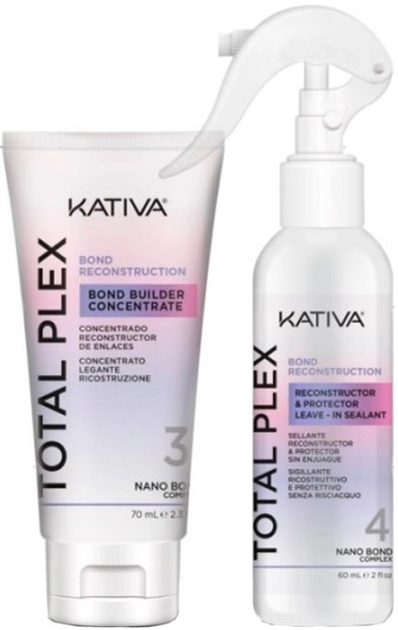 Zestaw do regeneracji wlosow Kativa Total Plex Koncentrat 70 ml + Rekonstruktor 60 ml (7750075063044) (955555906951049) - Outlet - obraz 2