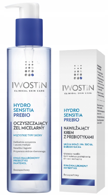 Набір для догляду за обличчям Iwostin Hydro Prebio Гель міцелярний 200 мл + Зволожувальний крем 50 мл (5907734714515) - зображення 3