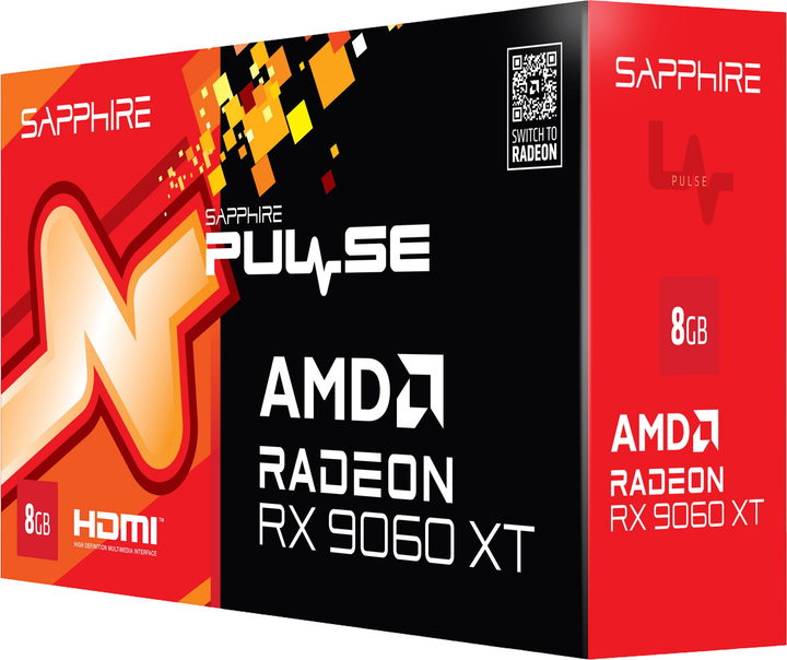 Karta graficzna Sapphire PCI-Ex Radeon RX 9060 XT Pulse 8GB GDDR6 (128bit) (3290/20000) (2 x HDMI, DisplayPort) (11350-04-20G) - obraz 6