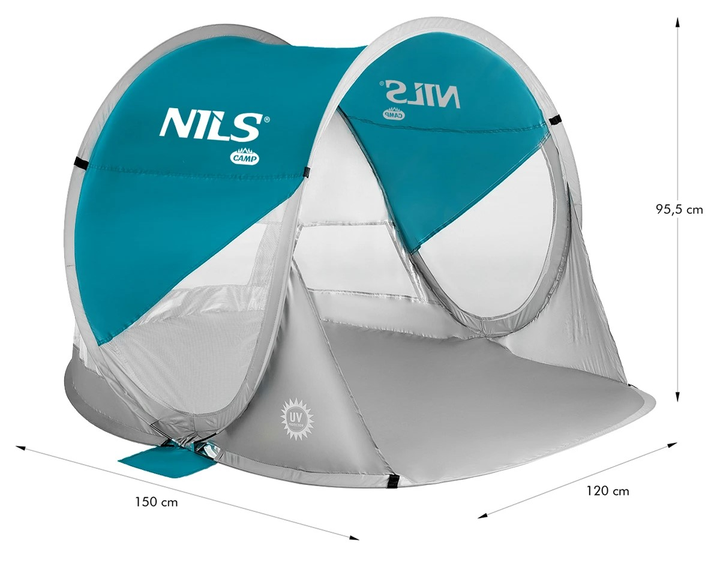 Намет пляжний Nils Camp саморозклданий NC3142 Морський (5907695523621) - зображення 12
