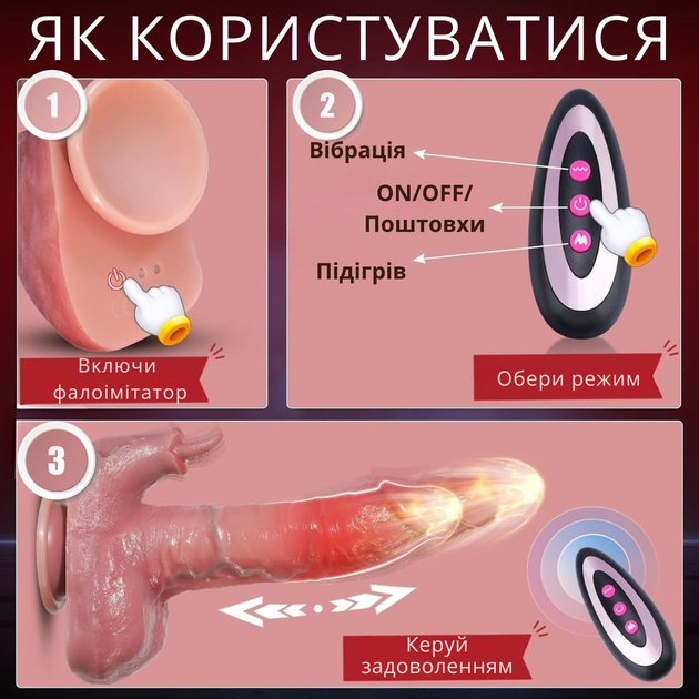 Фаллоимитатор I’MCUM Triple Orgasm для стимуляции точки G и клитора (7970379617693) - изображение 4