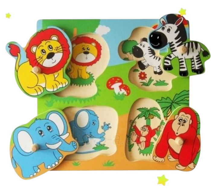 Drewniane puzzle niespodzianka Viga na podkładce z uchwytami Zoo 59563 (6934510595630) - obraz 3